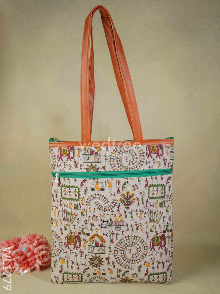 Warli Print Hand Bag - Wl1779 Regular Handbags