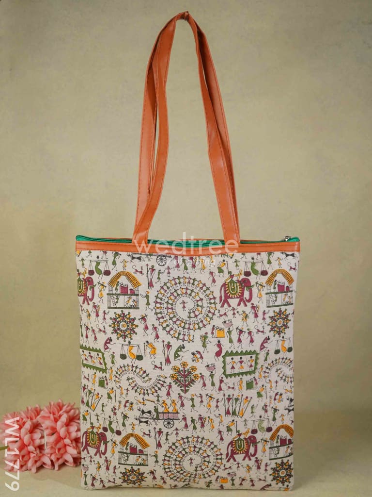 Warli Print Hand Bag - Wl1779 Regular Handbags