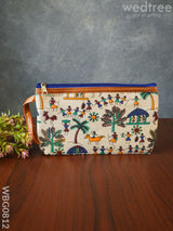 Warli Printed Purse With Zipper - Wbg0812 Clutches & Purses