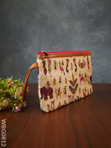 Warli Printed Purse With Zipper - Wbg0812 Clutches & Purses