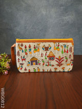 Warli Printed Purse With Zipper - Wbg0812 Clutches & Purses