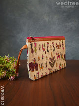 Warli Printed Purse With Zipper - Wbg0812 Clutches & Purses