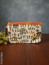 Warli Printed Purse With Zipper - Wbg0812 Clutches & Purses