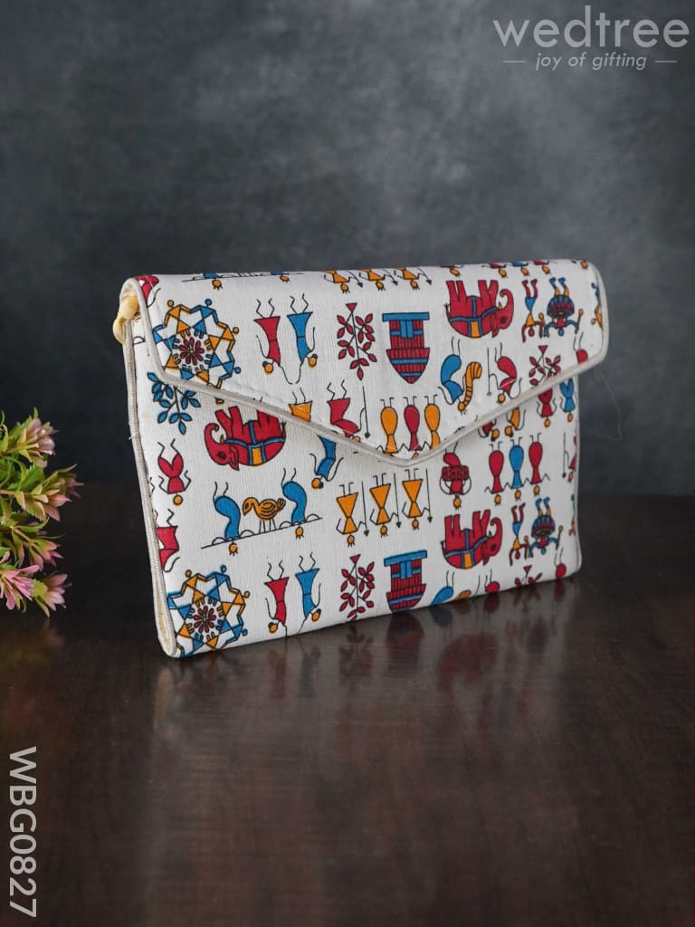 Warli Printed Sling Bag -Wbg0827 Clutches & Purses