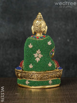 White Metal Buddha With Stone Work - Wl1176