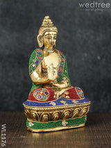 White Metal Buddha With Stone Work - Wl1176