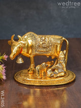 White Metal Cow And Calf - Krishna Wl2405