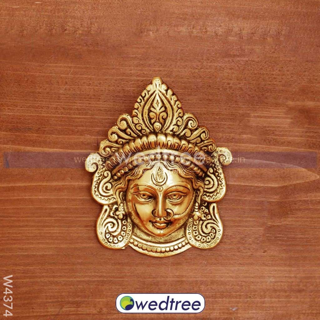 White Metal Amman Face With Gold Finish - W4374 Home Decors