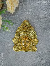 White Metal Durga Face - Gold Finish Wbg1378 Pooja Utility Rg