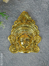 White Metal Durga Face - Gold Finish Wbg1378 Pooja Utility Rg