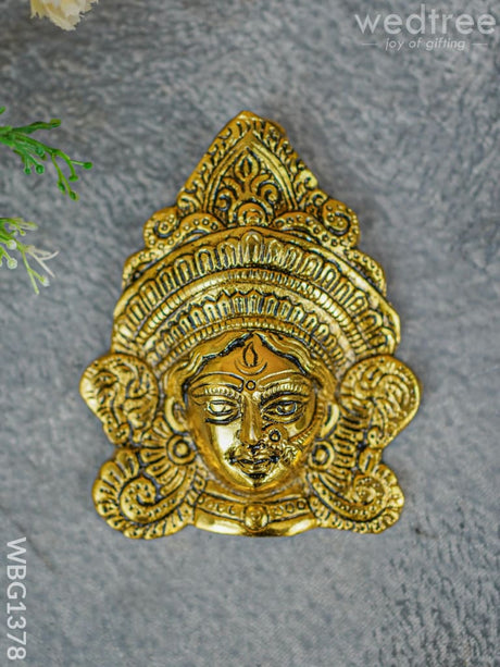 White Metal Durga Face - Gold Finish Wbg1378 Pooja Utility Rg