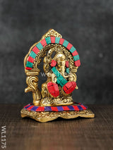 White Metal Frame Ganesha With Stone Work - Wl1175