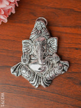 White Metal Ganesha Wall Hanging (Silver Finish) - W3791 Divine Figurines