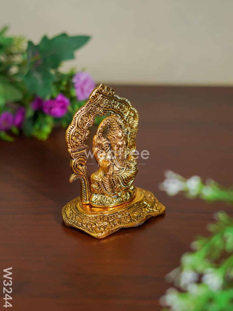 White Metal Gold Finish Ganesha - W3244 Divine Figurines