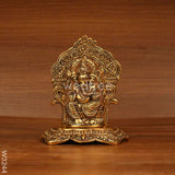 White Metal Gold Finish Ganesha - W3244 Divine Figurines