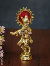 White Metal Gold Finish Krishna - Wbg0789 Divine Figurines