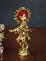 White Metal Gold Finish Krishna - Wbg0789 Divine Figurines