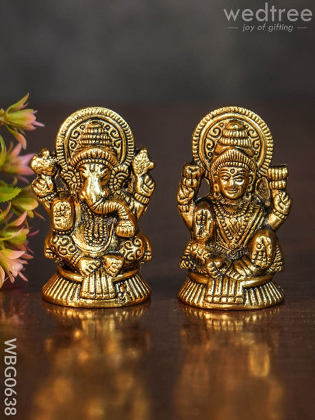 White Metal Lakshmi-Ganesha Idol - Wbg0638 Divine Return Gifts