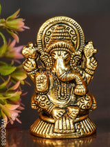 White Metal Lakshmi-Ganesha Idol - Wbg0638 Divine Return Gifts