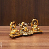 White Metal Laughing Buddha Gold Finish - W3596 Home Decors