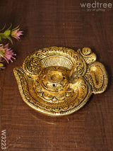 White Metal Om Agarbathi Stand Golden Finish Pooja Utilities