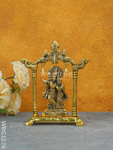 White Metal Radha-Krishna Arch With Bells - Wbg1274 Metal Figurine