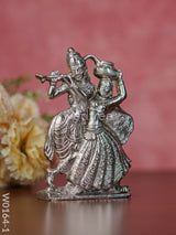 White Metal Radha Krishna Matki - W0164 Divine Figurines