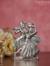 White Metal Radha Krishna Matki - W0164 Silver Finish Divine Figurines