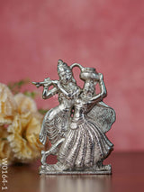 White Metal Radha Krishna Matki - W0164 Silver Finish Divine Figurines