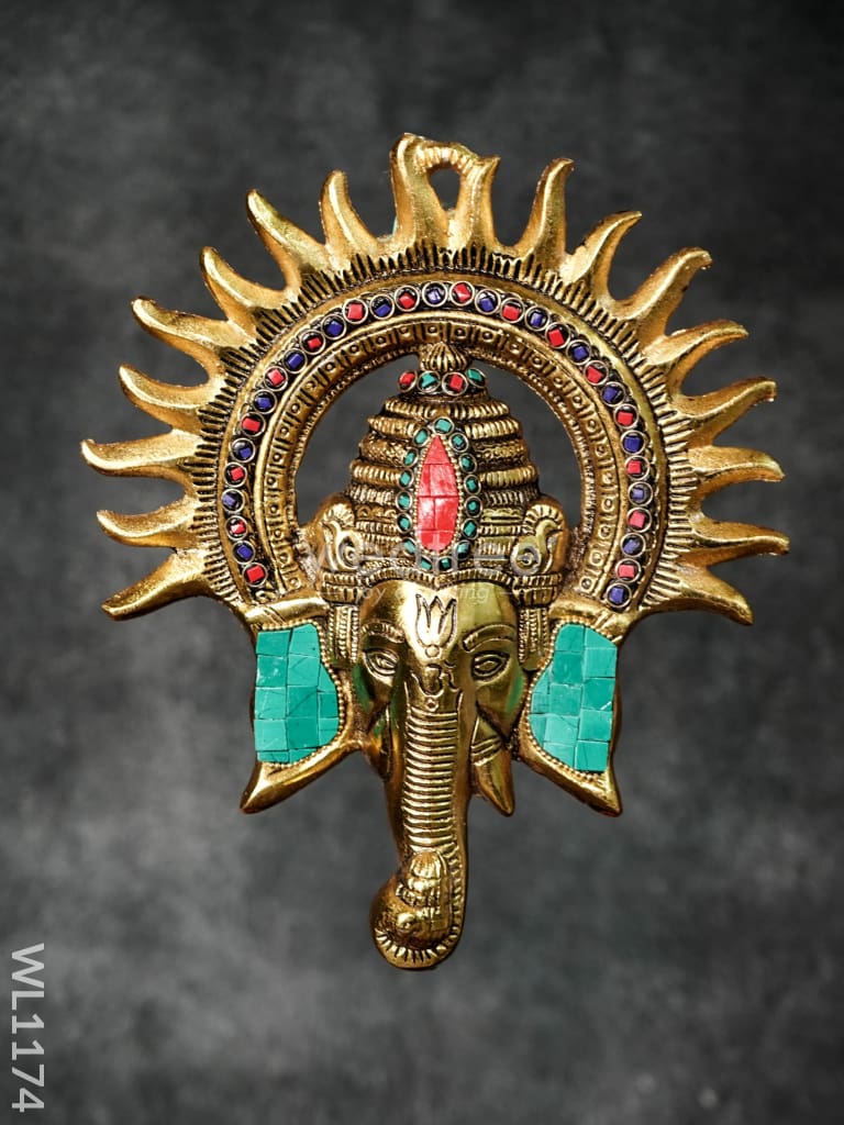 White Metal Surya Kiran Ganesha With Stone Work - Big Wl1174