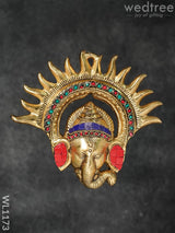 White Metal Surya Kiran Ganesha With Stone Work - Small Wl1173