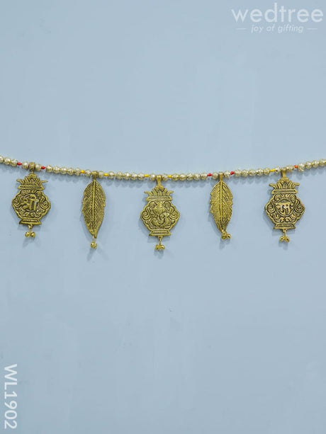 White Metal Thoran - Kalash Motifs (Antique Gold Finish) Wl1902 Thorans