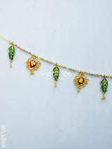 White Metal Thoran - Kundan Shaped Red Motifs Thorans