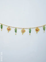 White Metal Thoran - Kundan Shaped Red Motifs Thorans