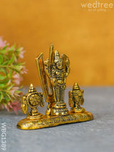 White Metal Tirupathi Balaji Shank Chakra Nama On Oval Base - Wbg1389 Metal Figurine