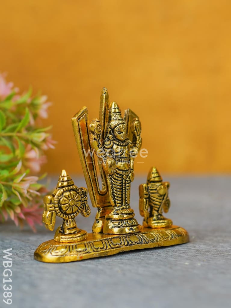 White Metal Tirupathi Balaji Shank Chakra Nama On Oval Base - Wbg1389 Metal Figurine