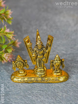 White Metal Tirupathi Balaji Shank Chakra Nama On Oval Base - Wbg1389 Metal Figurine