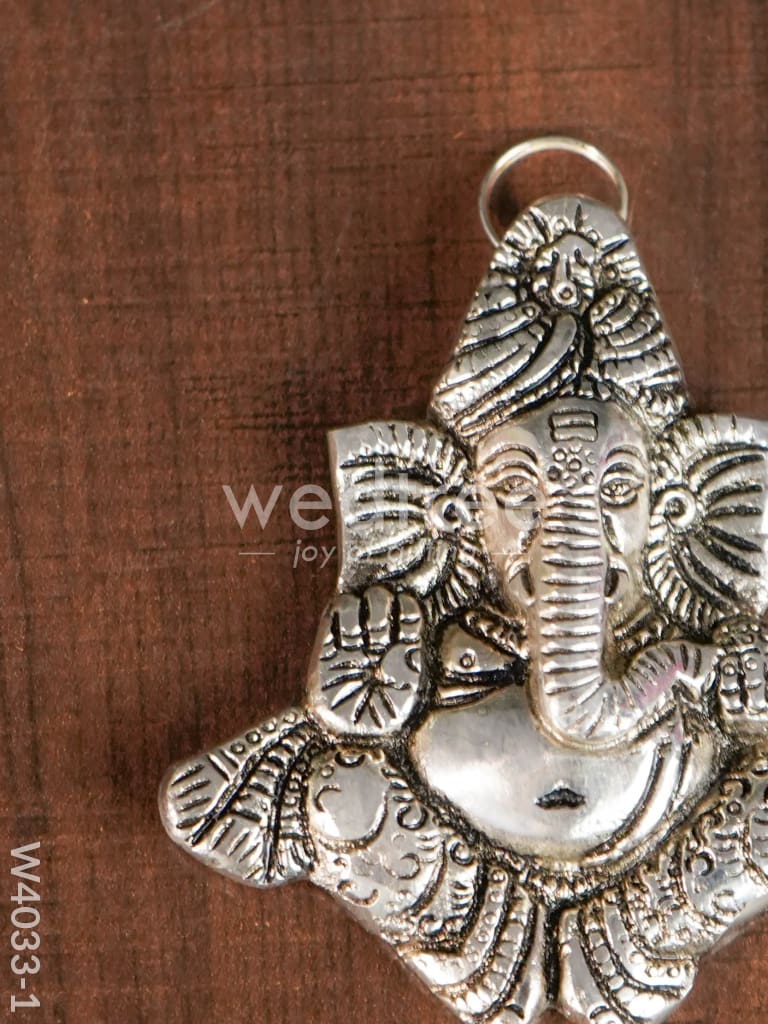 White Metal Turban Ganesha - W4033 Divine Figurines