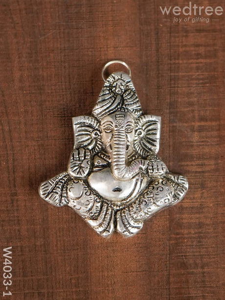 White Metal Turban Ganesha - W4033 Divine Figurines