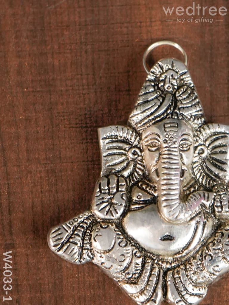 White Metal Turban Ganesha - W4033 Divine Figurines