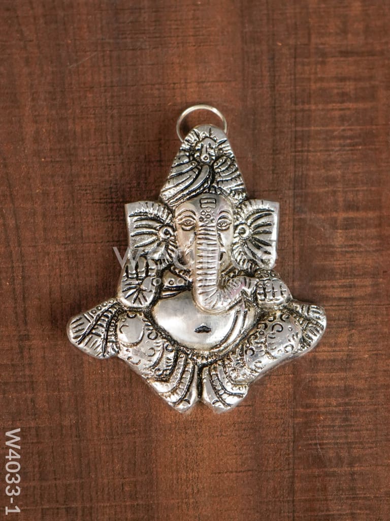 White Metal Turban Ganesha - W4033 Silver Finish Divine Figurines