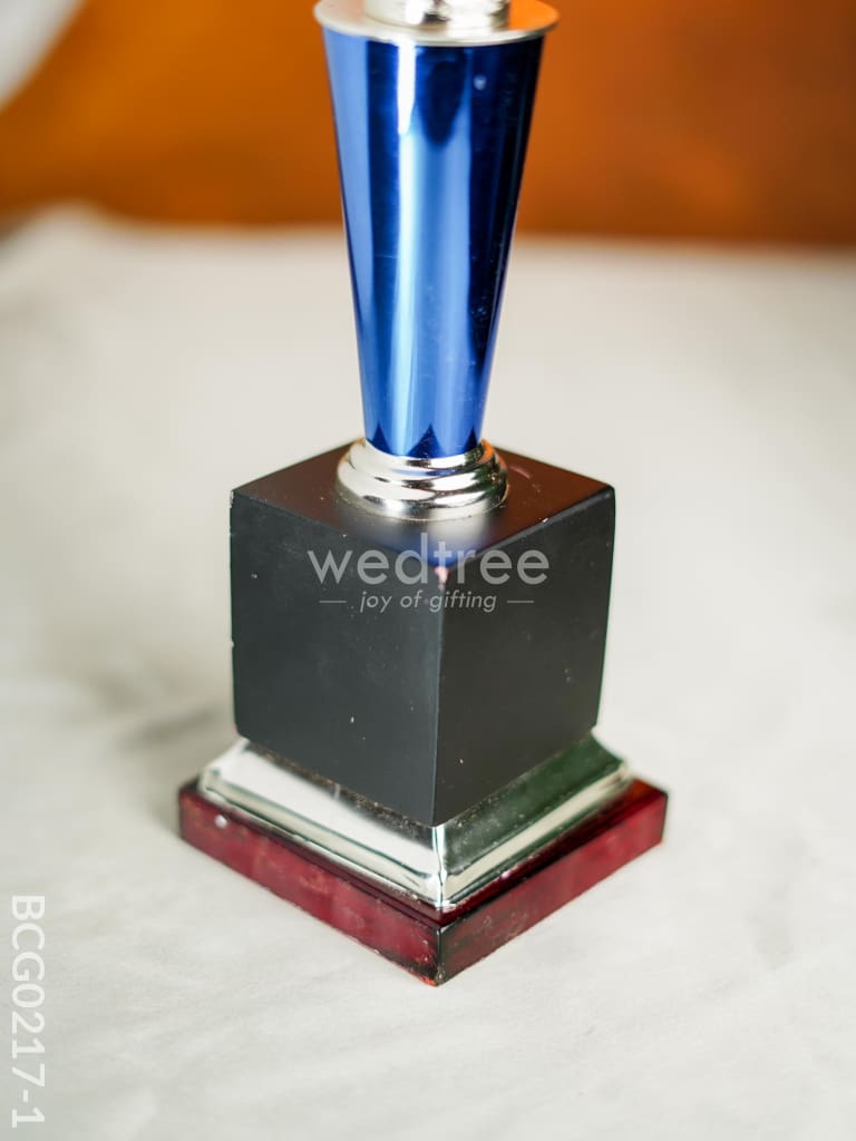 Wooden Blue Trophy With Star - Bcg0217 Branding