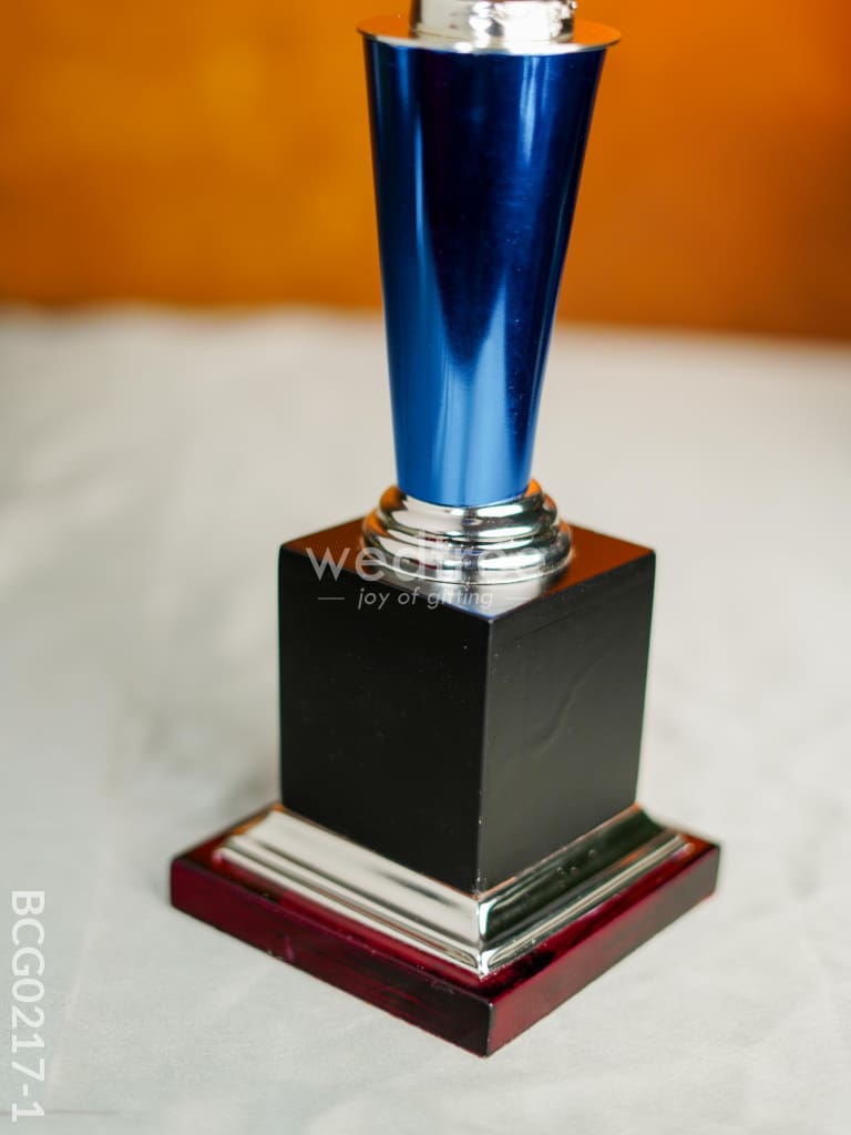 Wooden Blue Trophy With Star - Bcg0217 Branding