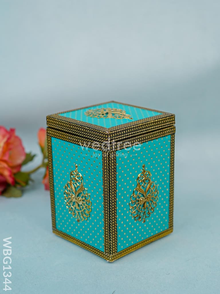 Wooden Container With Metal Embossing - Wbg1344 Utility