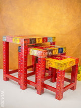 Wooden Decorative Stools - Set Of 3 Wl4308