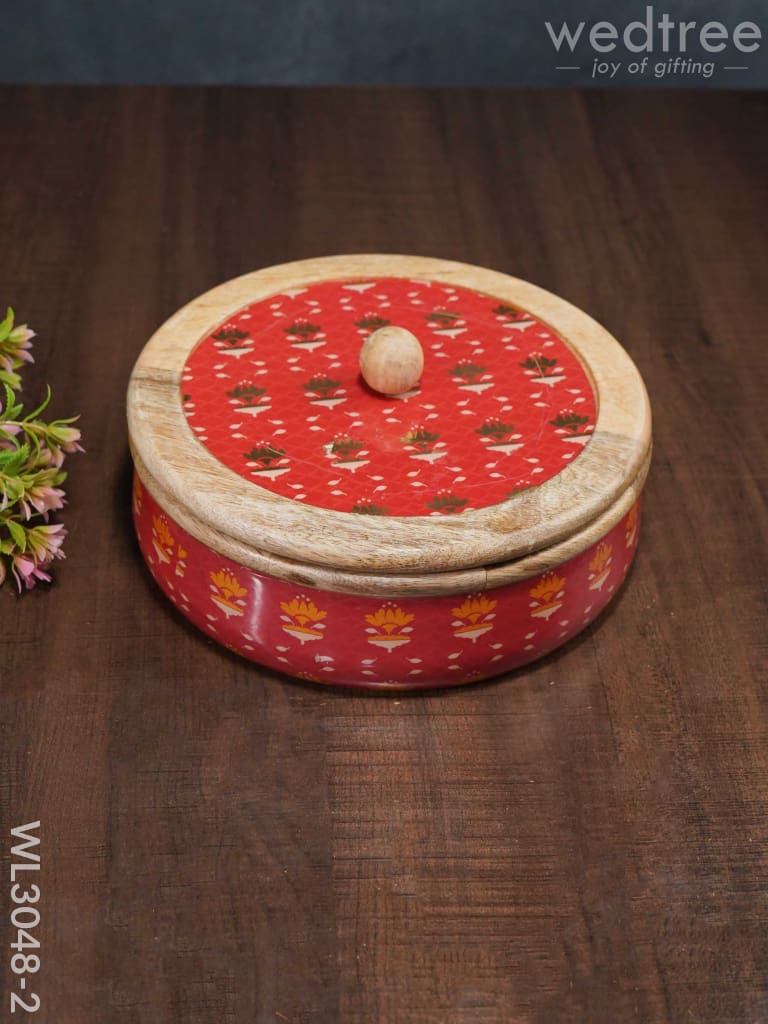 Wooden Digital Printed Poori Box - Wl3048-2 Utility