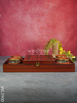 Wooden Dry Fruit Box With 4 Jars - Wl3900