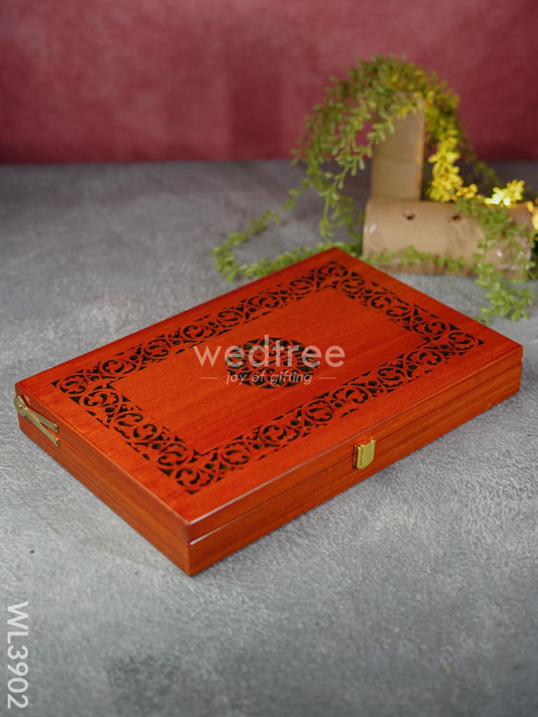 Wooden Dry Fruit Box With 6 Partition - Wl3902