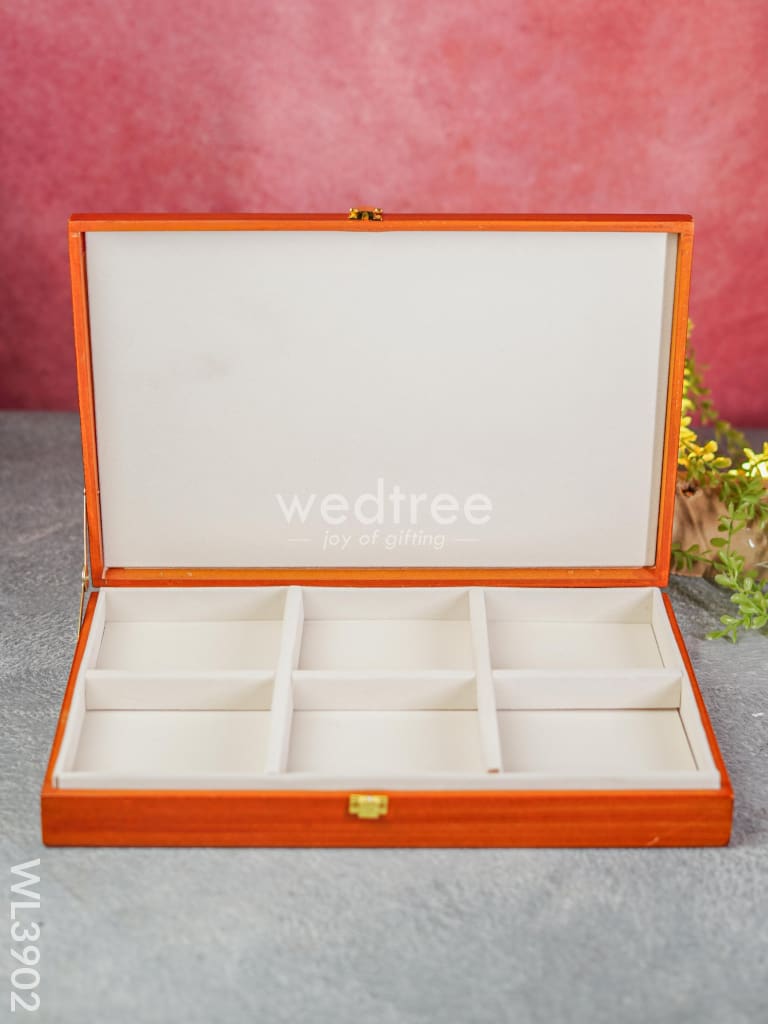 Wooden Dry Fruit Box With 6 Partition - Wl3902