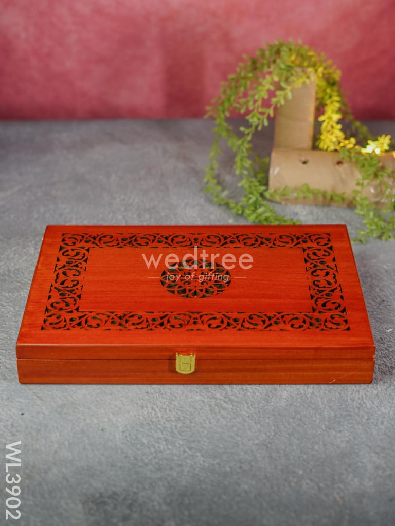 Wooden Dry Fruit Box With 6 Partition - Wl3902